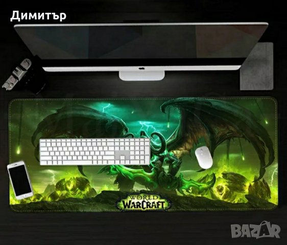 XXL Геймърски пад World of Warcraft WOW компютърна подложка за мишка компютър Уаркрафт 90х40см., снимка 7 - Клавиатури и мишки - 19434216