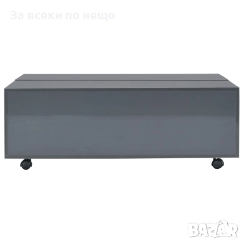 Маса за кафе, супер гланц, сива, 100x100x35 см Код P1100, снимка 3 - Маси - 51449620