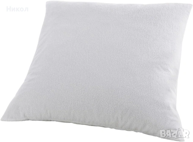 Непромокаем протектор за възглавница Biome Terry Cloth, ABEIL, 65х65 см, Бял, 2 бр, снимка 3 - Протектори за матраци - 53191665