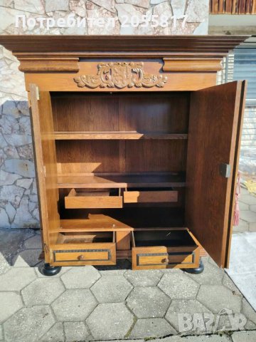 Античен шкаф #гардероб#дърворезба, снимка 2 - Шкафове - 44080933