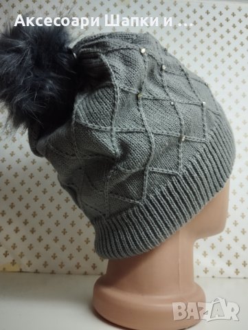 Дамска плетена шапка - мпш38, снимка 2 - Шапки - 43302146