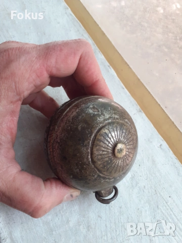 Уникален стар османски бронзов съд контейнер за барут или др