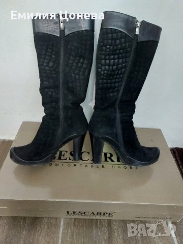 Велурени ботуши , снимка 4 - Дамски ботуши - 43895786