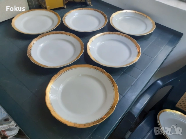 Български порцелан Китка Нови Пазар големи чинии 6 бр.