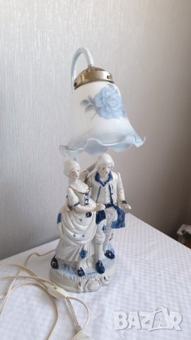Старинна порцеланова лампа, викторианска двойка, снимка 6 - Други ценни предмети - 43602973