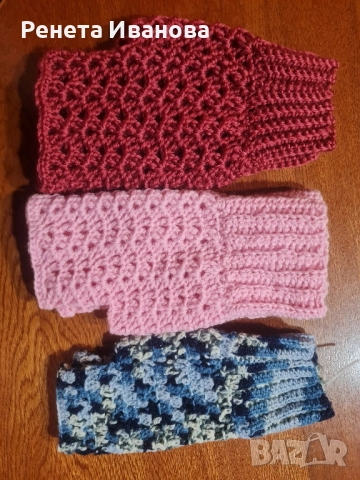 Ръчно плетени ръкавици без пръсти. , снимка 6 - Ръкавици - 51939817
