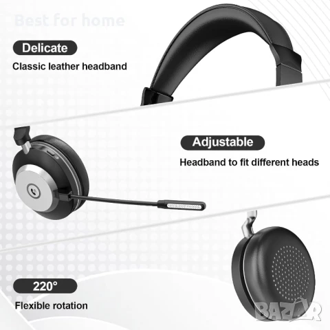 Безжични слушалки Wantek с микрофон - USB и Bluetooth, снимка 8 - Bluetooth слушалки - 50961987