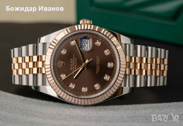 Rolex Datejust 41 Gold/Steel (ORIGINAL) Chocolate Diamond Dial Jubilee - Ref: 126331, снимка 8 - Мъжки - 37453210