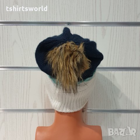 Нова зимна шапка с пух/помпон, снимка 5 - Шапки - 35479698