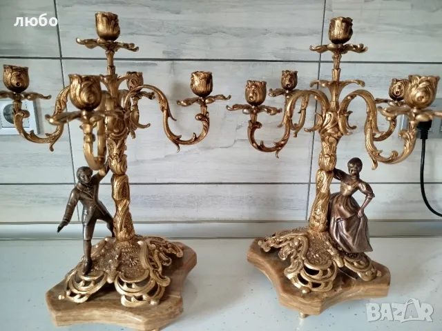 БРОНЗОВИ СВЕЩНИЦИ , снимка 7 - Други ценни предмети - 49245708