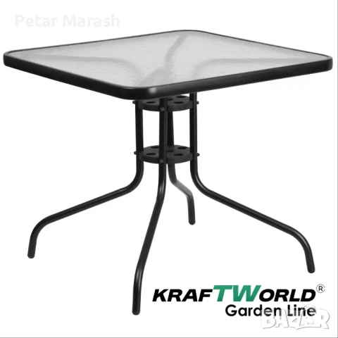 Градински комплект Sorento – маса 80×80 см + 4 метални стола, снимка 12 - Градински мебели, декорация  - 51147772