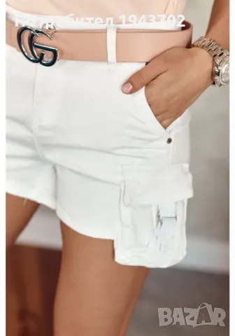 Дамски къс дънков панталон в бял цвят 629, снимка 1