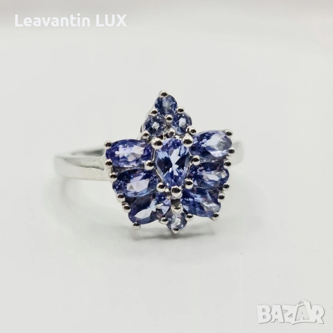 Сребърен пръстен с Танзанит , снимка 3 - Пръстени - 52950821