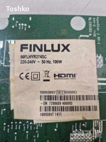 FINLUX 50FLHYR274SC MAIN BOARD 17MB95M POWER 17IPS71 TCON T500HVD02.0 PANEL VES500UNDA-2D-N02, снимка 3 - Части и Платки - 53444679