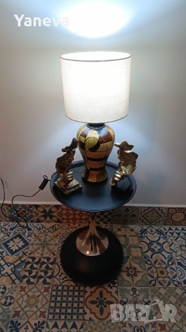 Vintage, немска, настолна лампа, ръчно изработени и оцветена. 