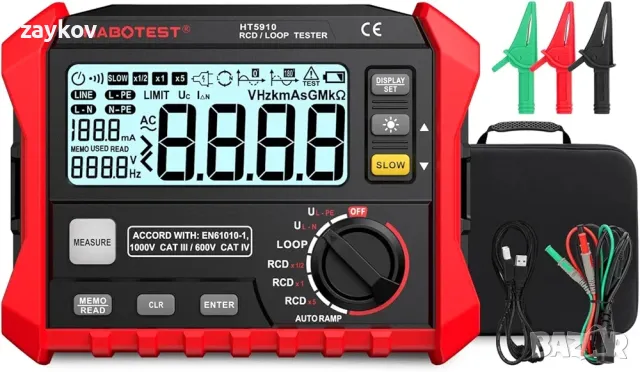 RCD/тестер за верига HT5910, HABOTEST - тестер за заземяване на заземяване