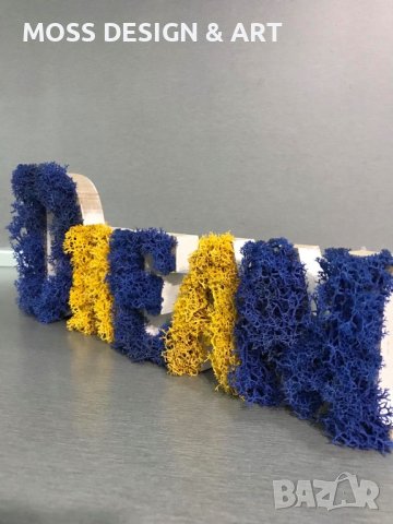 Декоративен надпис Dream със скандинавски мъх, снимка 2 - Декорация за дома - 43689699