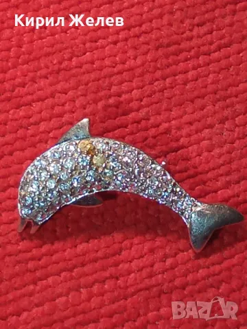 ФРЕНСКА МАРКОВА ФИГУЛАРНА СРЕБЪРНА БРОШКА ДЕЛФИН СРЕБРО 925 МИНЕРВА с БЯЛА ПОЗЛАТА и ЦИРКОНИ 29219, снимка 16 - Антикварни и старинни предмети - 46219939