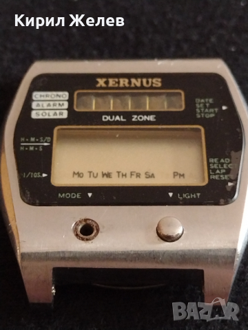 Колекционерски електронен часовник XERNUS CHRONO, ALARM,SOLAR топ модел перфектен - 26819, снимка 4 - Антикварни и старинни предмети - 36555092
