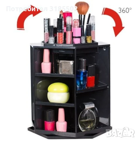 Козметичен органайзер, въртящ се на 360 градуса, капацитет до 70 продукта HZH8, снимка 2 - Други - 50928214