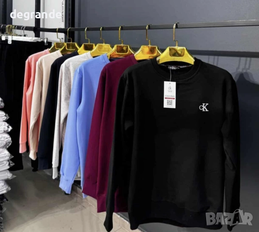 Мъжка памучна блуза Calvin Klein, снимка 2 - Спортни дрехи, екипи - 51840939