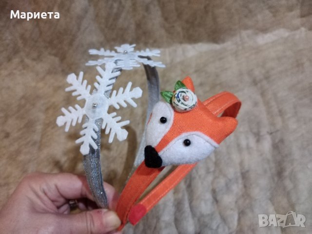 Диадема с лисица Диадема със снежинки  Ръчна изработка Диадеми Лисици Оранжева Диадема 
