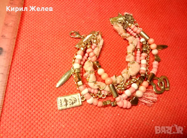 ШИКОЗНА ЗЛАТИСТА РЕТРО АР ДЕКО СТИЛ МЪНИСТЕНА ГРИВНА 47394, снимка 5 - Гривни - 47309114