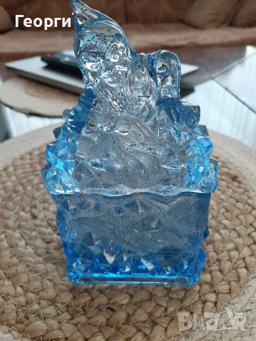  Джудже -стъклена   ретро захарница,бомбониера, снимка 7 - Декорация за дома - 40096028