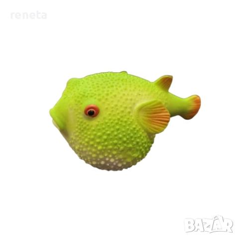 Играчка Риба, Анти-стрес, За стискане, Гумена, Зелена, снимка 1