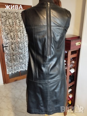  Естествена кожа дамски черен сукман, снимка 2 - Сукмани - 43957238