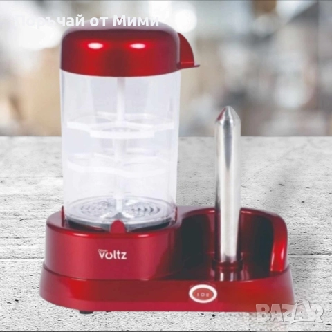 Уред за хот-дог с приставка за 6 яйца Voltz, 365W, Незалепващо покритие, Червен 24 месеца гаранция, снимка 3 - Други - 52157422