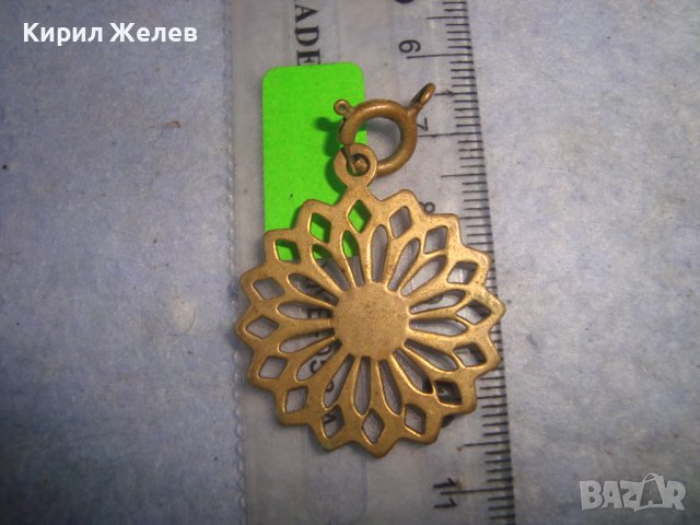 СТАРИНЕН ОРНАМЕНТИРАН АЖУРЕН БРОНЗОВ ПОЗЛАТЕН РЕТРО АРТ МЕДАЛЬОН с РЯДКА БРОНЗОВА КАРАБИНКА 29847, снимка 7 - Антикварни и старинни предмети - 37789105