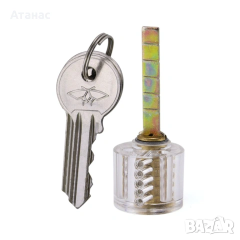 Прозрачна обучителна ключалка с 5 щифта – американски тип