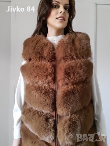 Дълги дамски естествени елеци  от РЕКС (кралски заек), снимка 6 - Елеци - 34299744