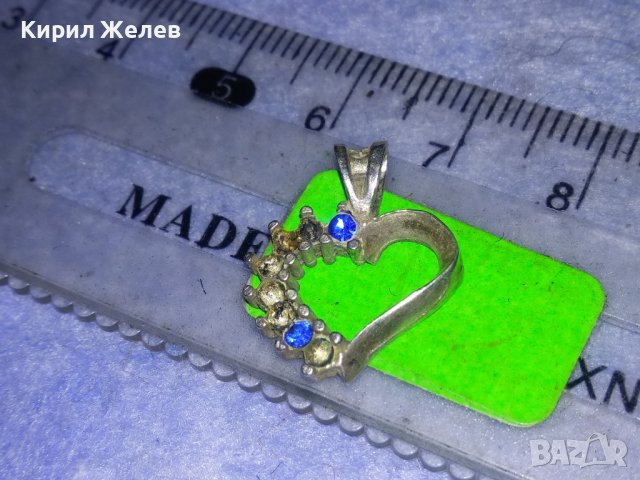 СТАР СЪРЦЕВИДЕН САПФИРЕН СРЕБЪРЕН СРЕБРО 925 МЕДАЛЬОН 34807, снимка 14 - Антикварни и старинни предмети - 40762698