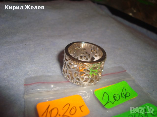 РАЗКОШЕН АЖУРЕН ФЕШЪН ПРЪСТЕН АРТ ХАЛКА с БЯЛА ПОЗЛАТА и МИНИАТЮРНИ ЦИРКОНИ 18916, снимка 7 - Пръстени - 37442879