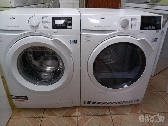 Комплект пералня и сушилня с термопомпа АЕГ Aeg A+++ 8кг 2 години гаранция!, снимка 3 - Перални - 53473087
