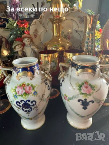 Noritake Japan  Circa 1908 - невероятно красиви две  японски вази с две ръкохватки Код P1873, снимка 8 - Вази - 53310986