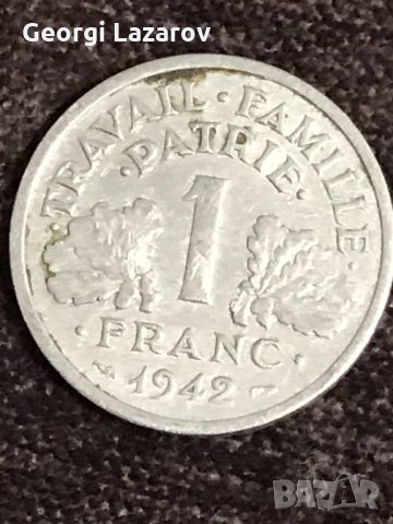 1 франк Франция 1942, снимка 1 - Нумизматика и бонистика - 35070441
