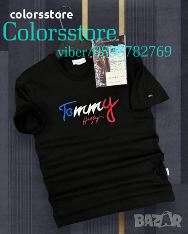 Черна мъжка тениска  Tommy Hilfiger код VL68