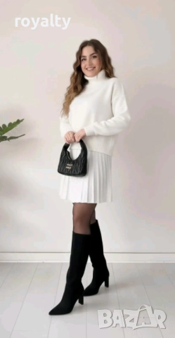 Бял Дамски Комплект Плетиво 