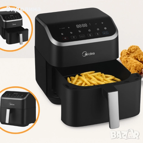 Midea Air Fryer MAD55000ADK – 5L въздушен фритюрник за здравословно и бързо готвене, снимка 4 - Фритюрници - 51793070