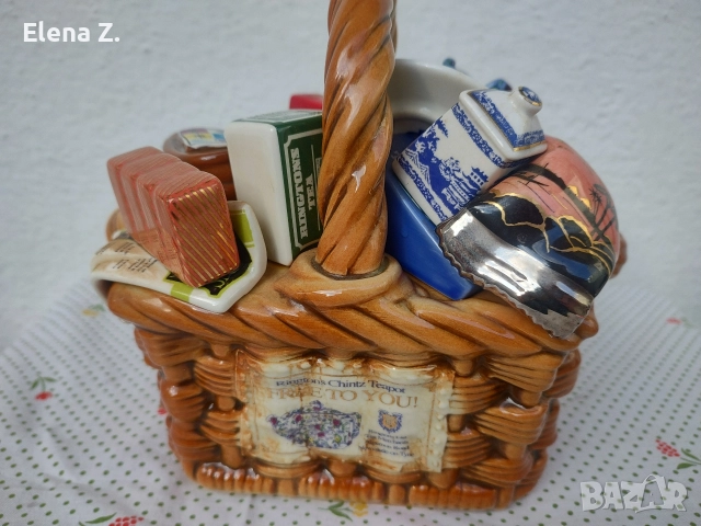 Рядък колекционерски чайник кошница за доставки Ringtons на Cardew, снимка 6 - Декорация за дома - 52718690