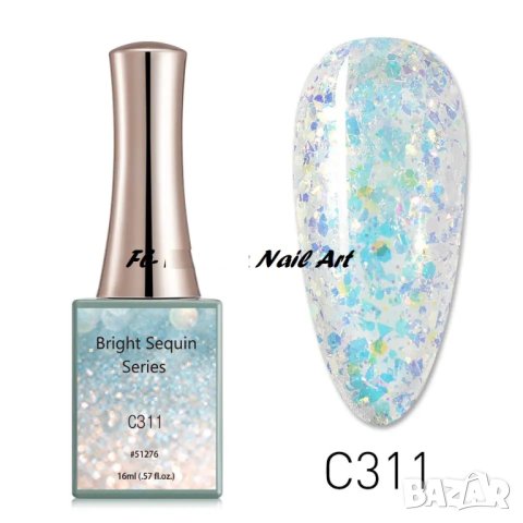 16ml CANNI Bright Sequin Series гел лак -16мл, снимка 2 - Продукти за маникюр - 39809999