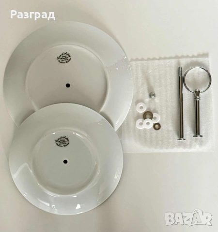 Двуетажна порцеланова поставка с декор момини сълзи, снимка 10 - Прибори за хранене, готвене и сервиране - 53018608