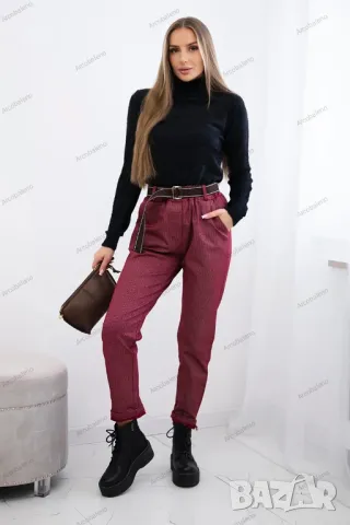 Дамски панталон от вискоза с фин десен, 3цвята , снимка 8 - Панталони - 48091895