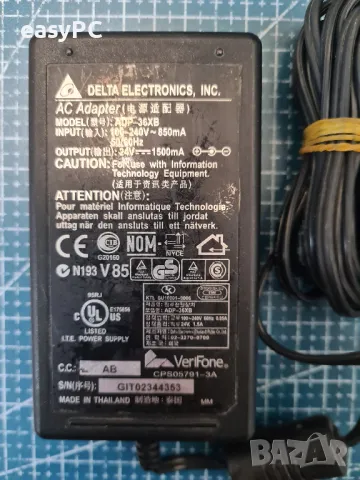 Оригинален захранващ адаптер DELTA ELECTRONICS Model NO: ADP-36XB 24V 1.5A , снимка 3 - Друга електроника - 47745503