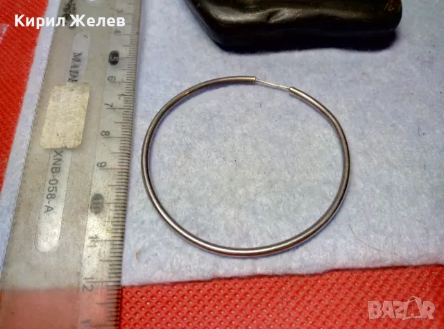 ГОЛЯМА КЛАСИЧЕСКИ РЕТРО АРТ МОДЕЛ СРЕБЪРНА ОБЕЦА Тип ОБРЪЧ СРЕБРО 925 ФИНА РЪЧНА РАБОТА 50047, снимка 2 - Обеци - 49682479