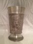 Старинна немска чаша от калай забавни кръчмарски сцени 250 мл., снимка 1 - Други ценни предмети - 43186312