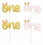 One 1 година годинка с ушички брокатен картонен топер за първи рожден ден украса за торта мъфини, снимка 9